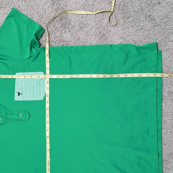 Travis Mathew Chive Golf Green Polo Stripe Chest Pocket men's size Large - Picture 6 of 7